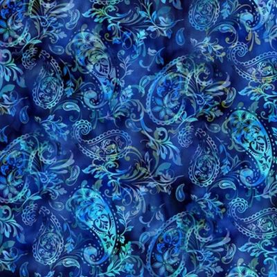 Paisley In Love by Hoffman - Digital Print - Lapis