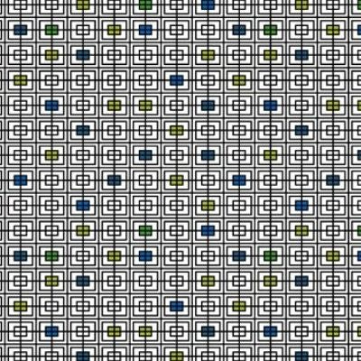 Black White & Bright by Christa Watson - Double Squares - Blue/Green