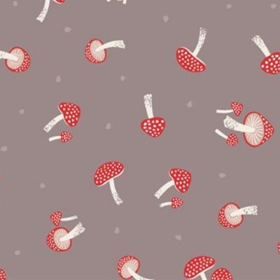 Evergreen by Lewis & Irene - Mushrooms on Warm Grey